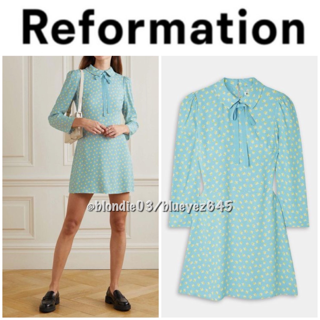 Reformation “Rocco” Floral Print Tie Detail Dress 4